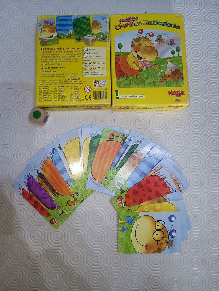 Jeu haba petites chenilles multicolores