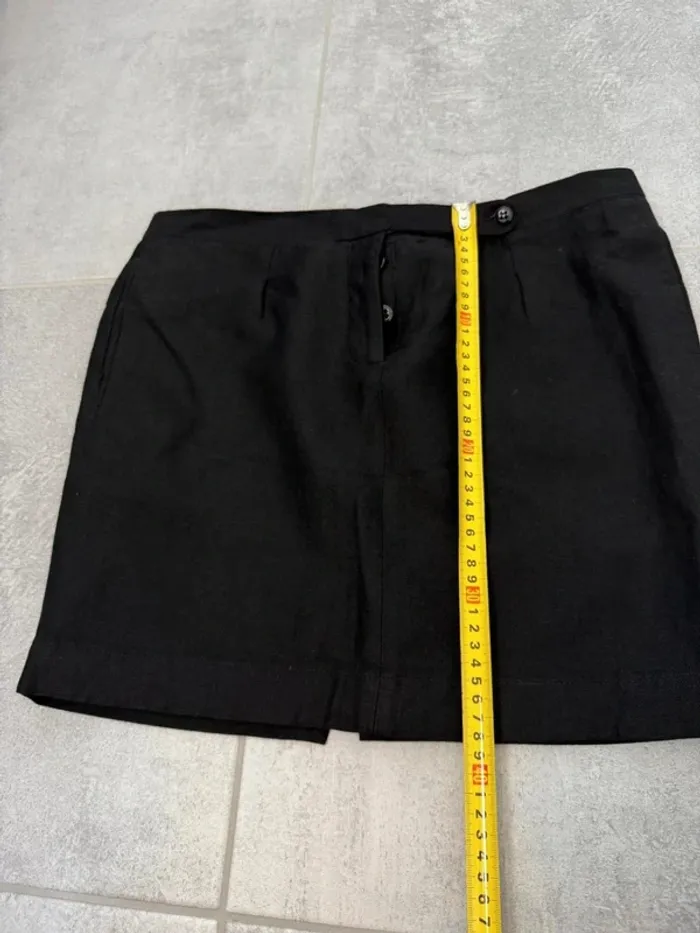 Mini jupe Bellerose noire laine et coton taille 2 soit M parfait état - photo numéro 12