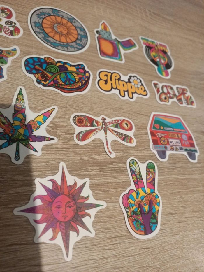 Grands autocollants hippie good vibes love - photo numéro 4