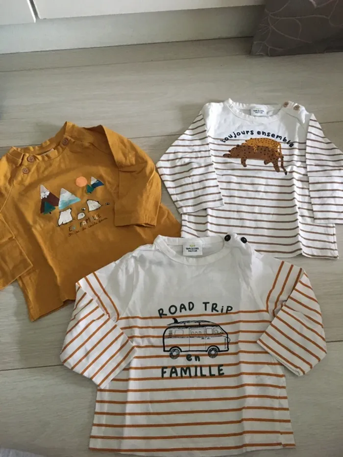Ensemble pantalon + t-shirt manches longues thème de la famille 9 mois TAO - photo numéro 6