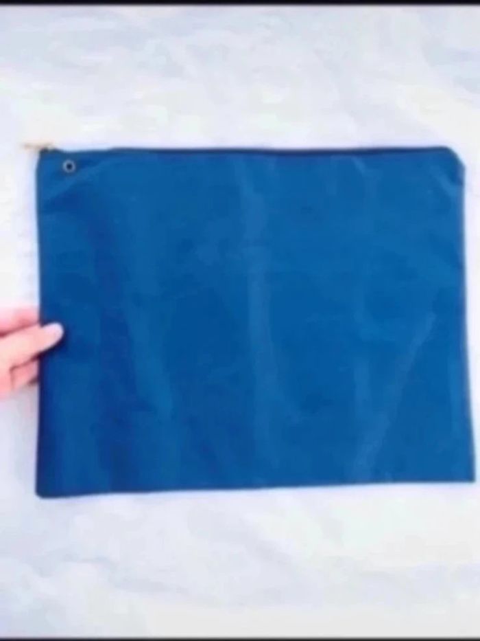 Sublime Pochette sac zippé à fermeture à glissière imperméabilisé bleu marine Alba neuv - photo numéro 2