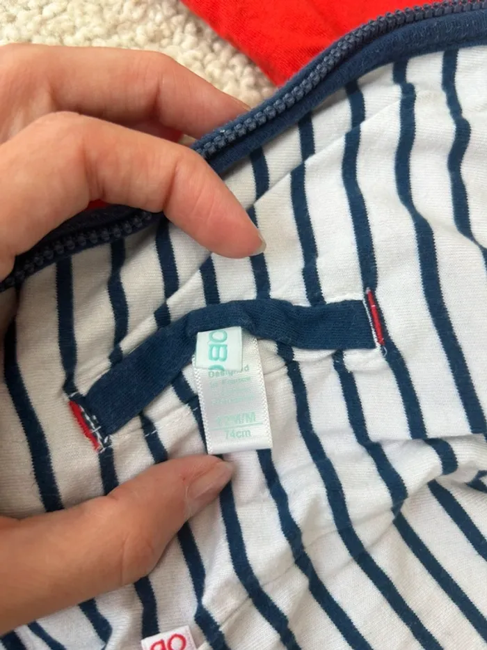 Veste légère réversible rouge et marin mixte - Obaibi - 12 mois - photo numéro 3