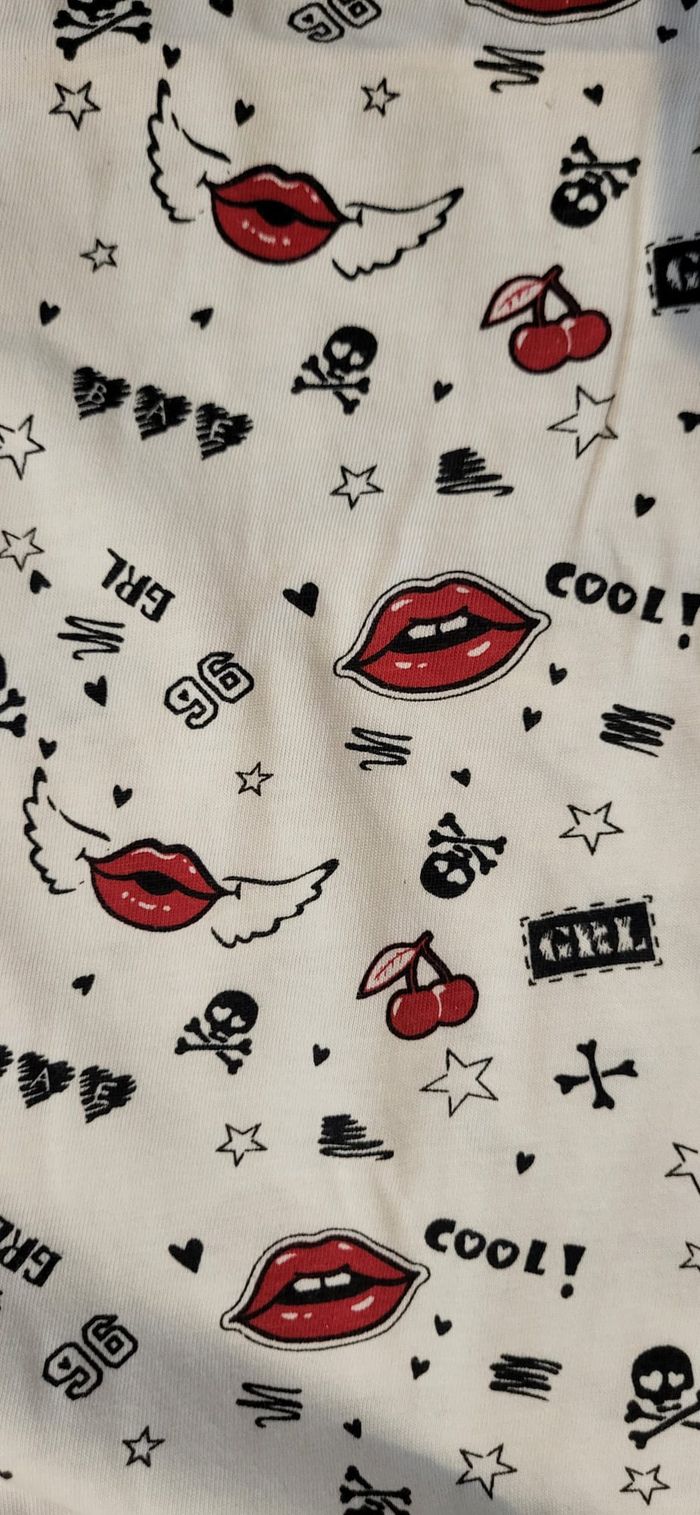 T-shirt imprimé blanc rouge noir - photo numéro 6