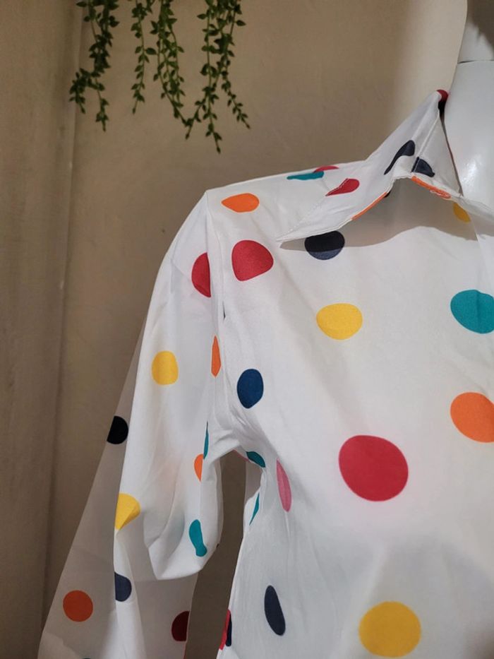 Blouse à pois colorée - photo numéro 3