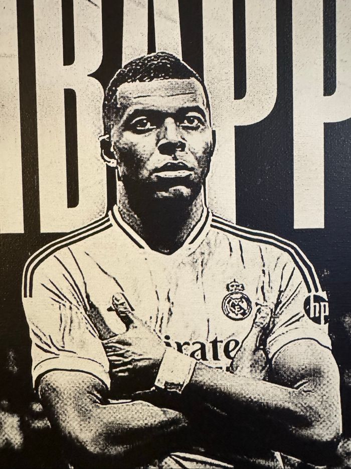 Tableau Kylian Mbappé - Real Madrid en toile 30x40cm - photo numéro 5