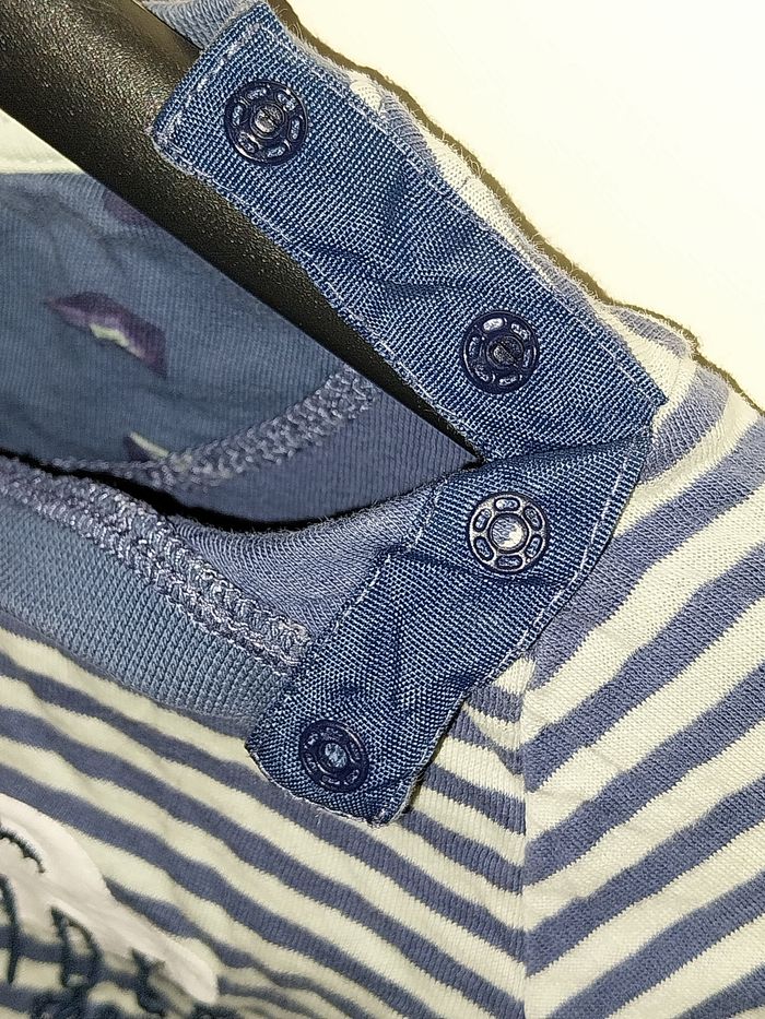 Tee-shirt Sergent Major rayé bleu avec motif et manches longues - photo numéro 4