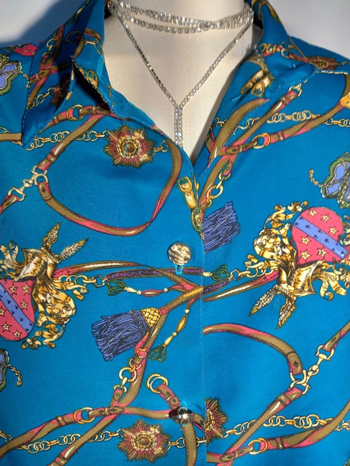 Blouse colerée vintage L - photo numéro 2