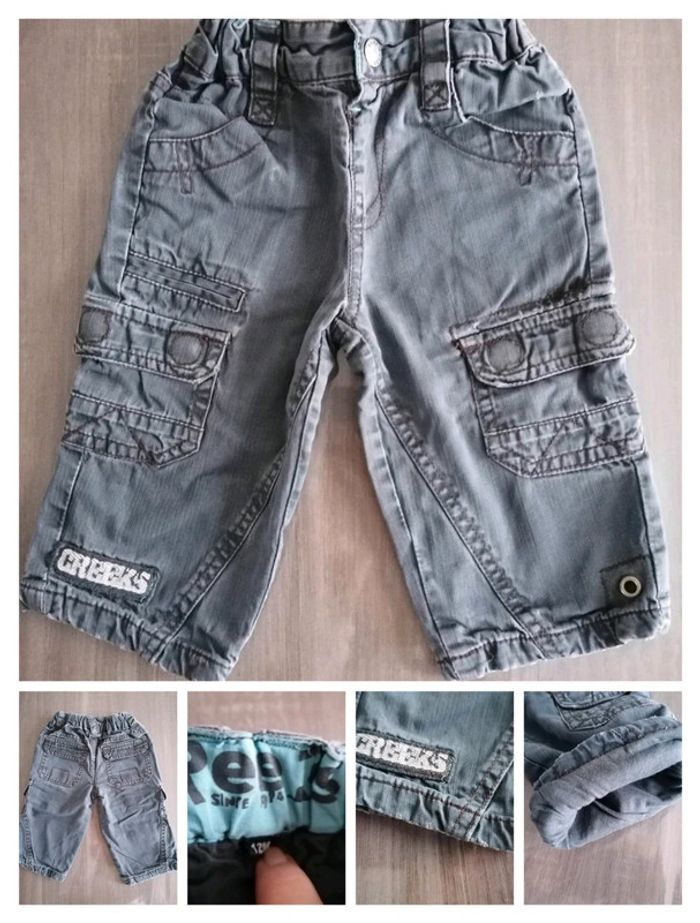Lot de 2 pantalons gris 12 mois - photo numéro 3