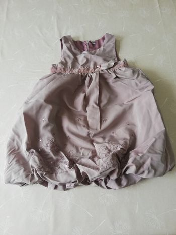 Robe ballon longue parme effet nacré sans manche 23 mois