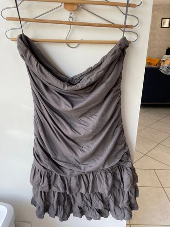 Robe bustier NafNaf taille 42 couleur gris taupe