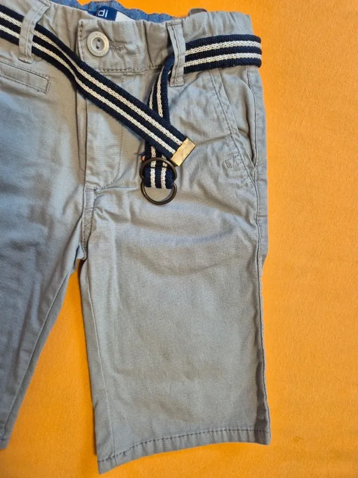 Short slim en toile gris Okaidi slim 6 ans - photo numéro 2