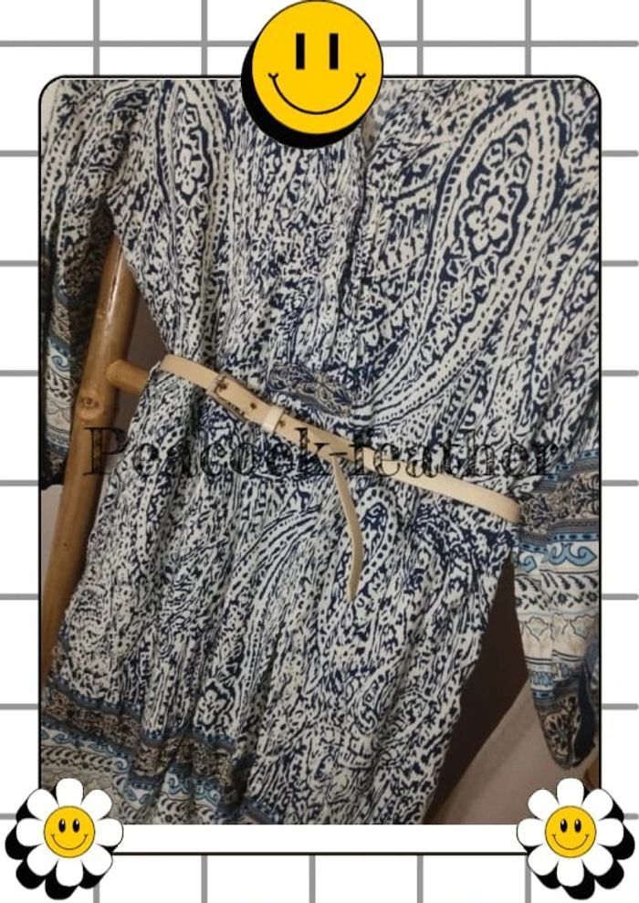 Tunique bleue avec ceinture 38 - photo numéro 9