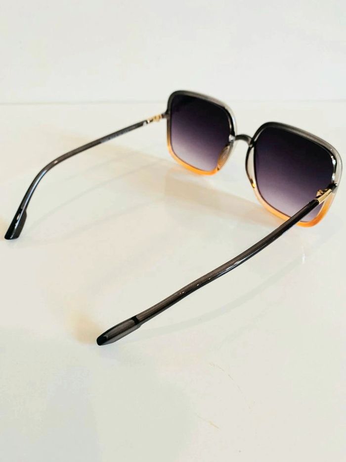 Lunette de soleil femme carrée grise dégradés en abricot uvprotection catégorie 3 - photo numéro 6