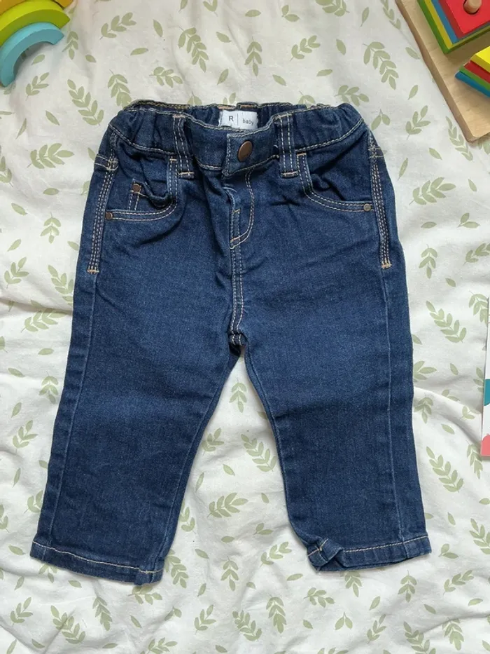 jean taille réglable bleu la redoute 9 mois - photo numéro 3