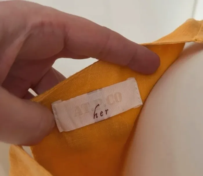 AT.P.CO robe longue en lin jaune été femme, taille 36 - photo numéro 7