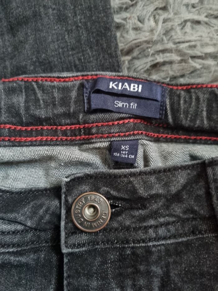 Jean slim fit noir gris taille XS 14ans - photo numéro 3