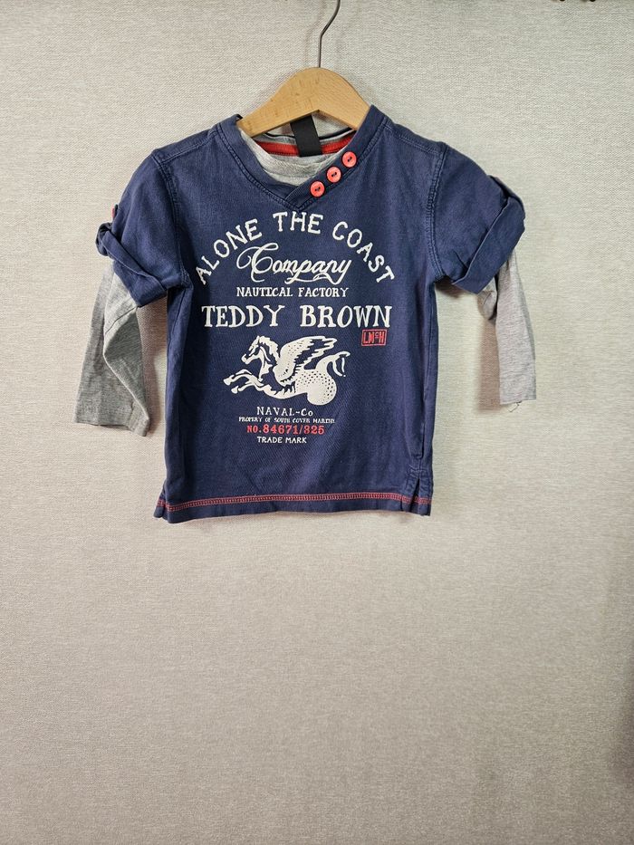 T-shirt manche longue teddy brown 26 mois