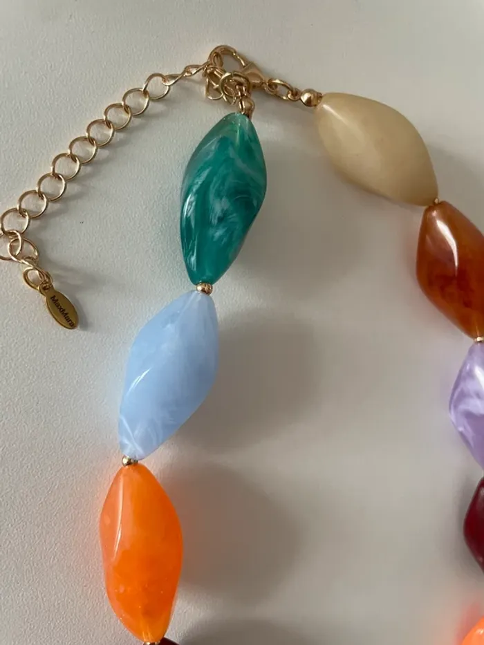 Collier MaxMara coloré perles effet pierre - photo numéro 5