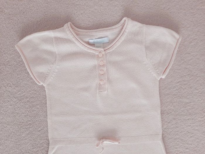 Robe droite manches courtes en coton rose clair Okaïdi 6 mois - photo numéro 3