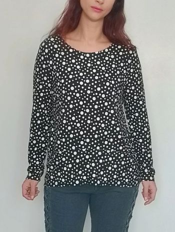 T-shirt casual manches longues a pois 42/44