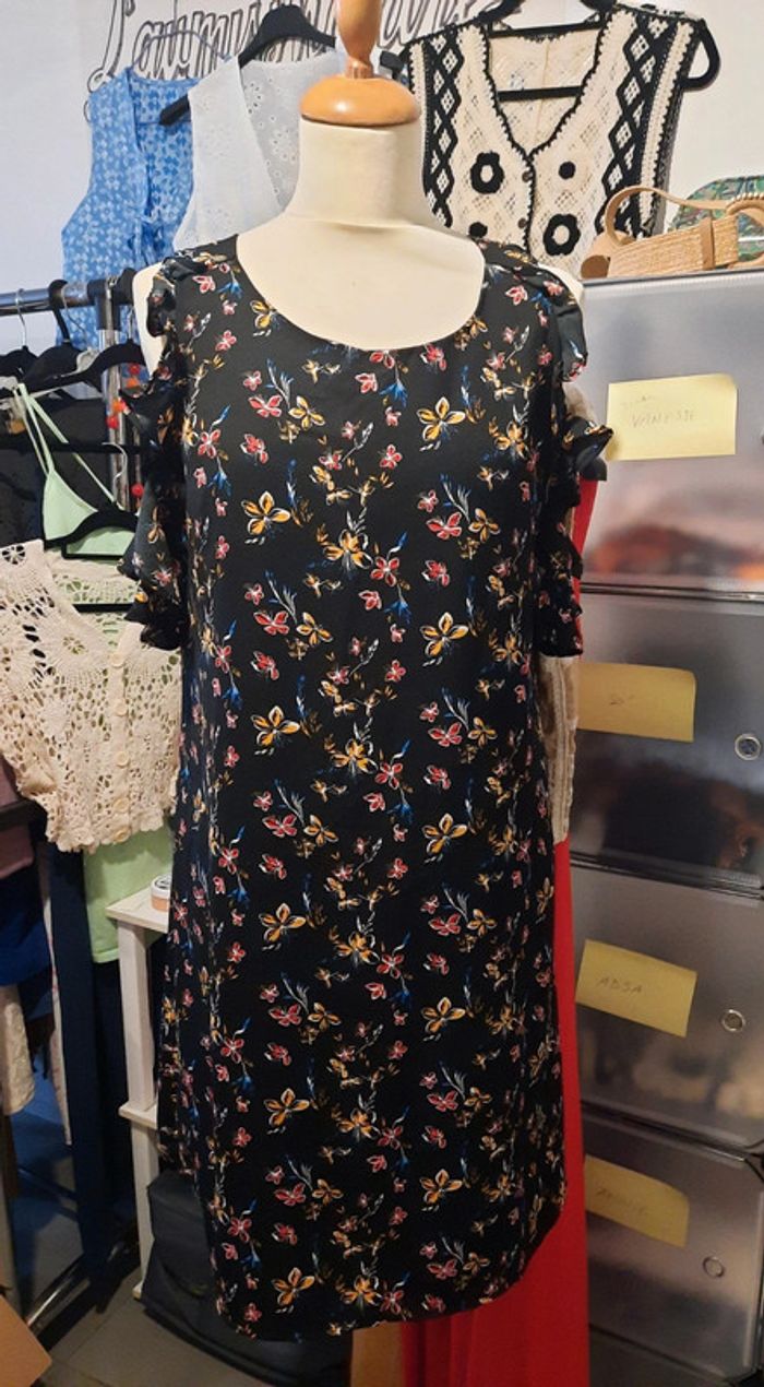 Robe noire avec papillons 🦋 40 Tissaia #lora11femme40