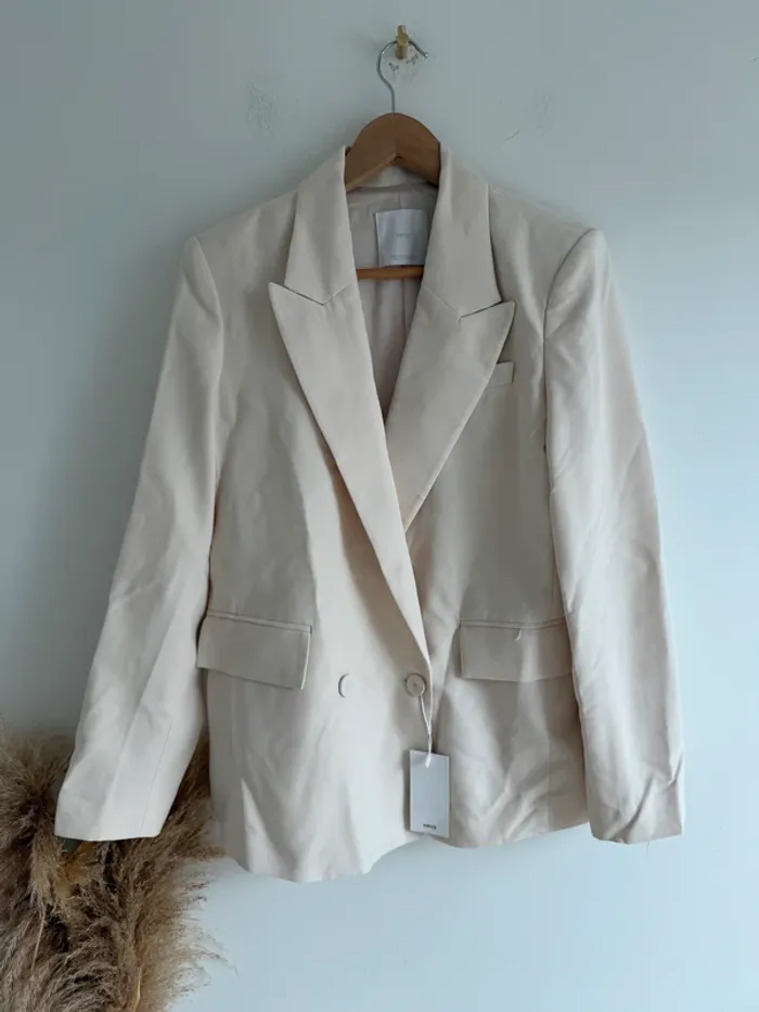 Blazer Mango crème oversize - photo numéro 2