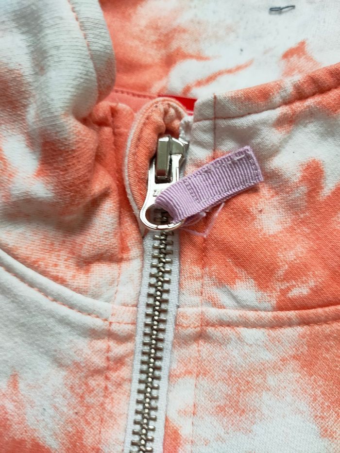 Sweat tie & dye blanc et orange – Tissaia – Taille XS / 14 ans - photo numéro 3