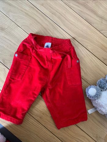 Pantalon velour rouge petit bateau