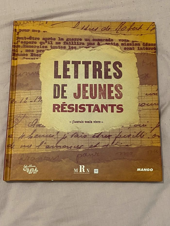 Livre lettres de jeunes résistants