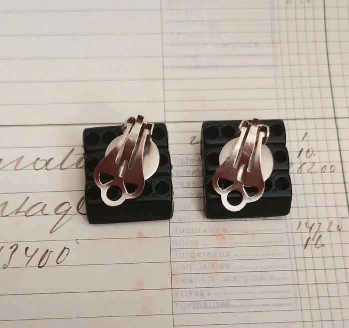Paire clips vintage strass - photo numéro 4