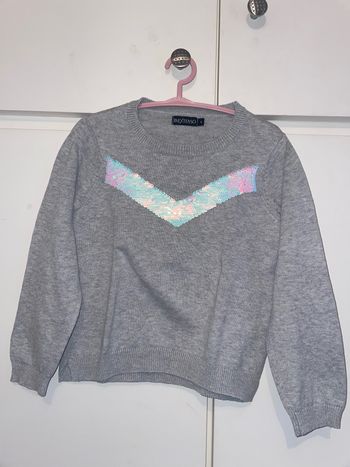 Pull gris à sequins