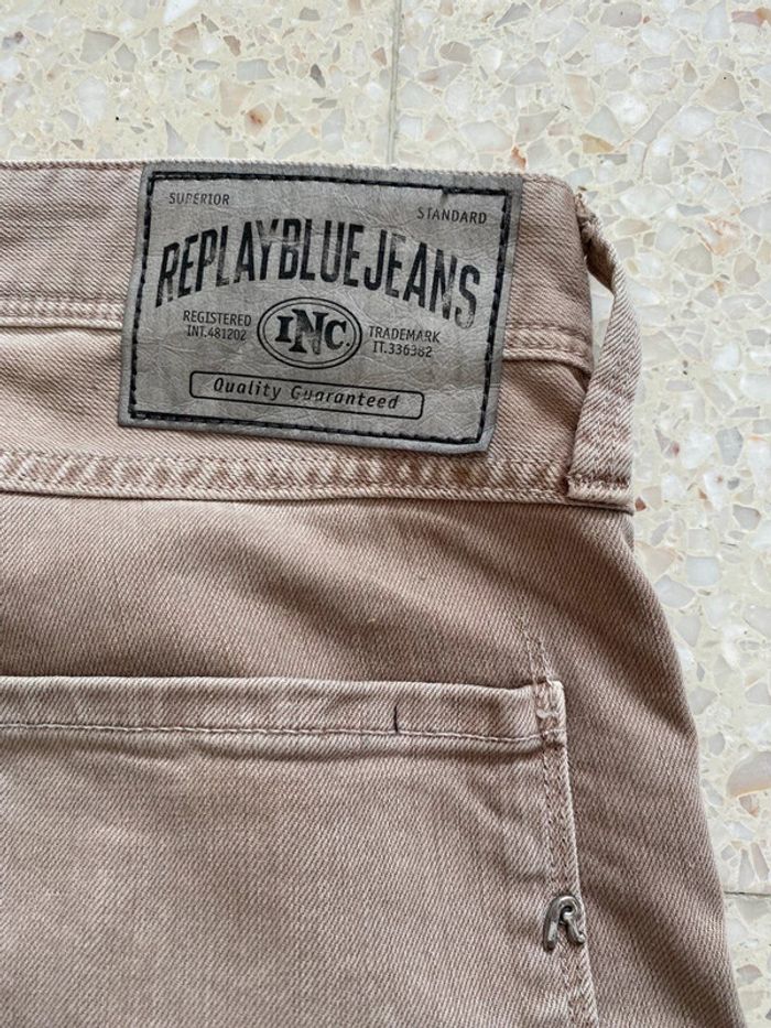 Jean beige replay anbass taille 40 très bon état - photo numéro 4