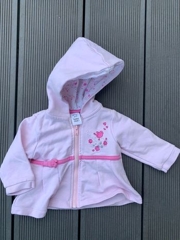 Gilet zippé à capuche rose baby club C&A 3 mois