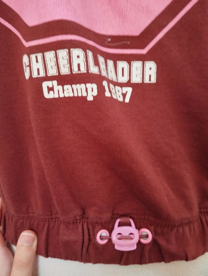 Sweat col rond bordeaux et rose Zeeman 158/164 cm - photo numéro 3