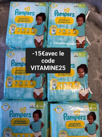 Six pack de couches Pampers taille 6 premium