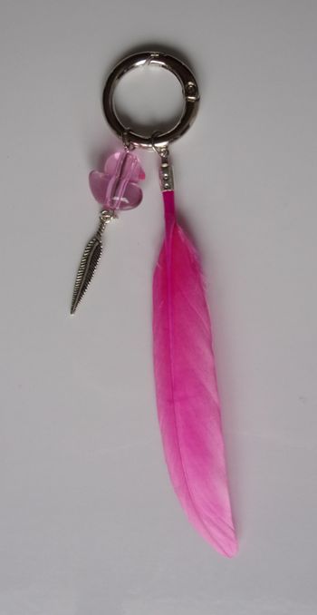 Déco de sac à main canard Rose Fuchsia plume fine