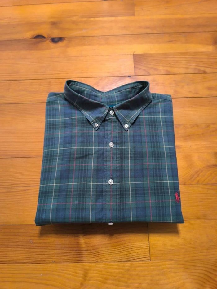 Chemisette à carreaux - Ralph Lauren - Classic Fit - Logo brodé rouge - Vert, bleu - Taille XXXL - photo numéro 2