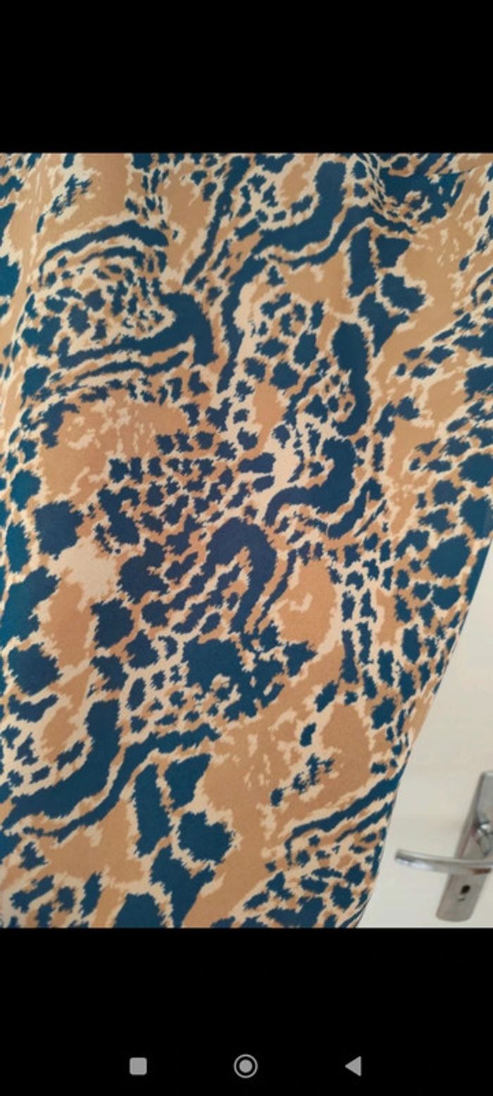 Blouse à motifs imprimés beige et bleu taille 50 Daxon - photo numéro 6