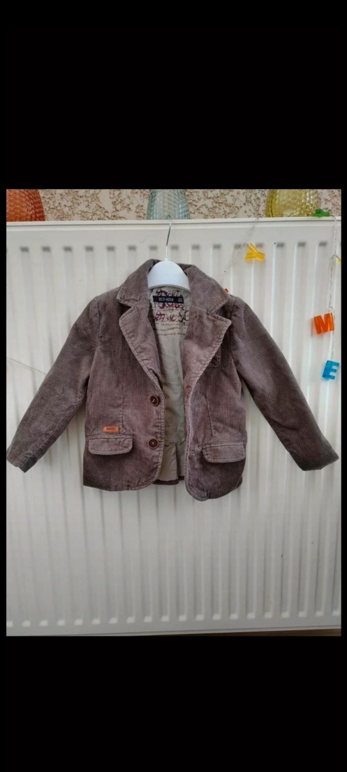 🤎Veste blazer velours marron 3 ans Ycc 0214