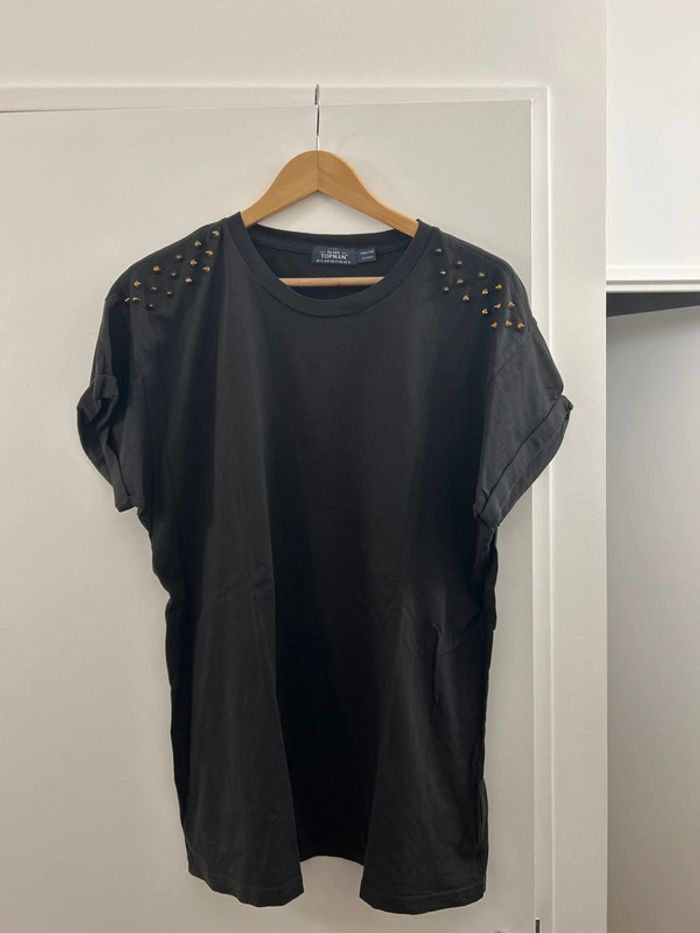 T shirt Topman XL epaulette clouté