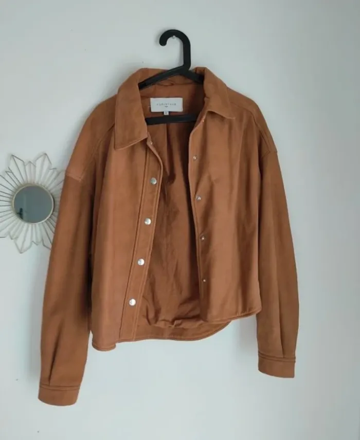 Veste en cuir Camel - photo numéro 2