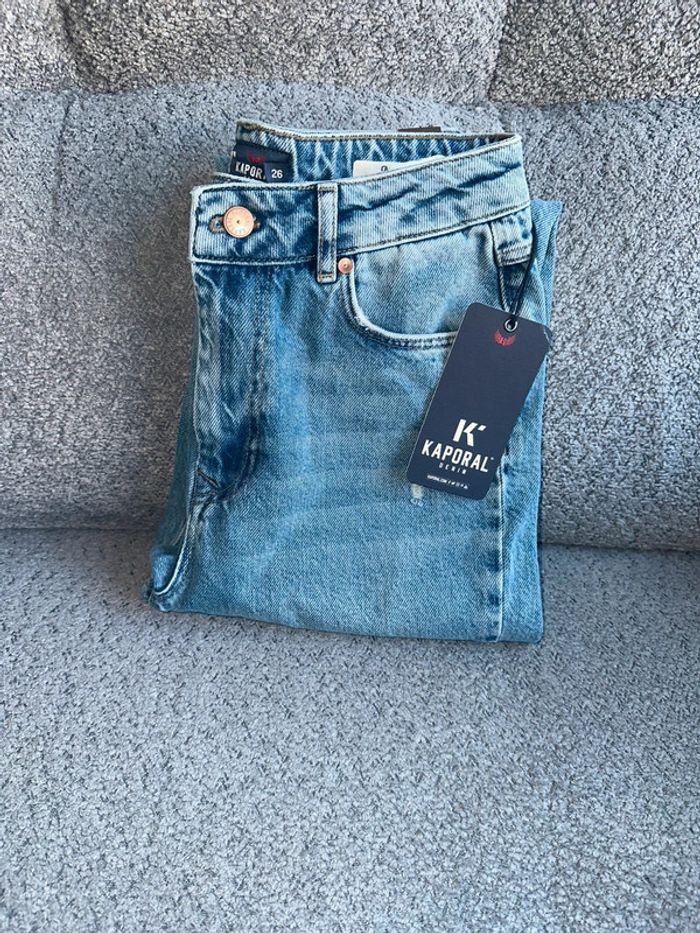 Jean mom bleu taille haute Kaporal W26 - photo numéro 4