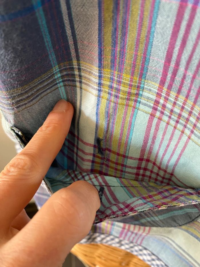 Blouse Camaïeu bleue à carreaux taille 40 - photo numéro 5