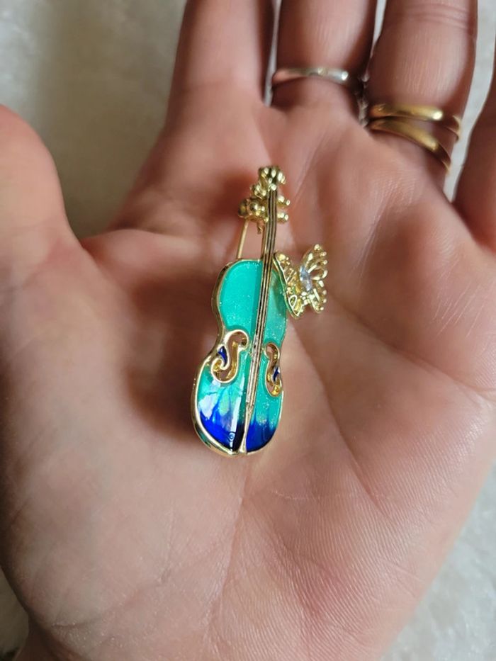 Broche violon et papillon - photo numéro 4