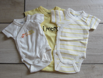 Lot de 3 bodies 1 mois