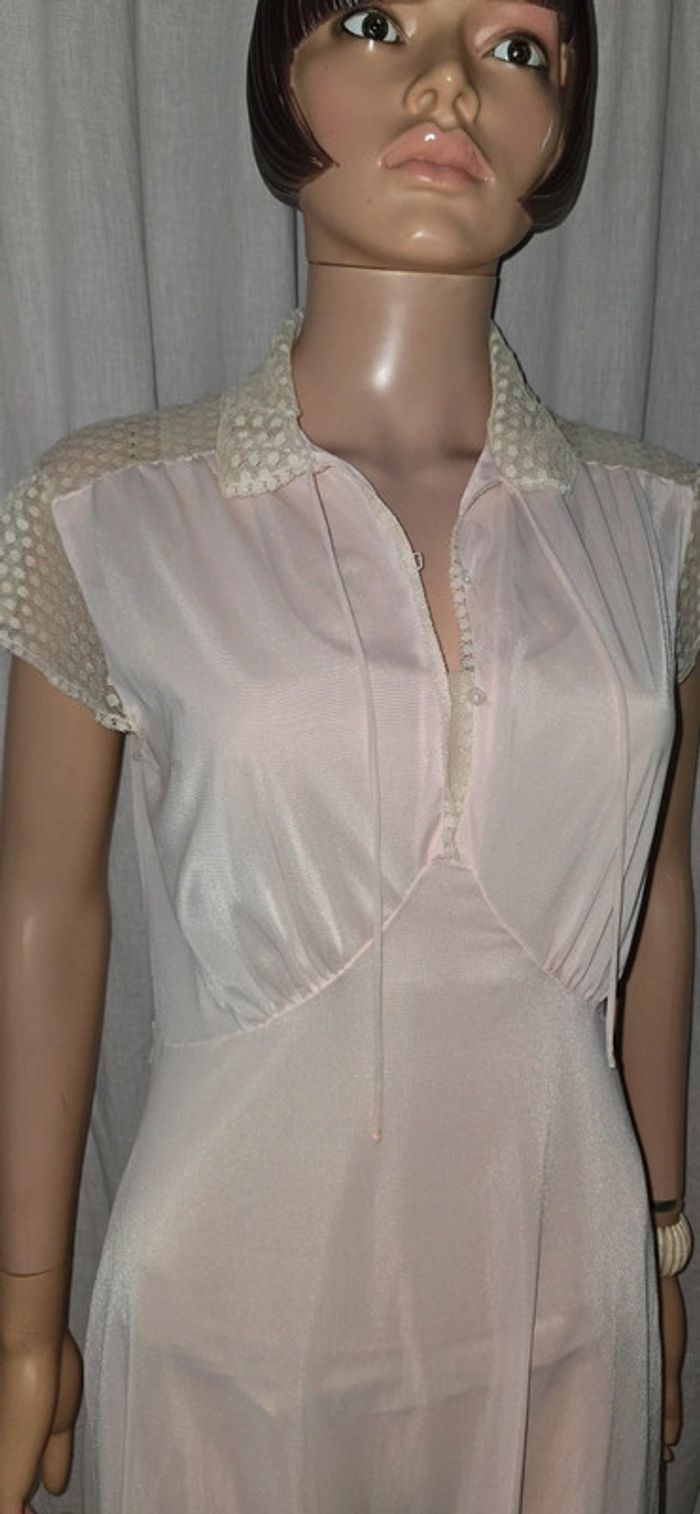 Charmante Tunique Vintage Dentelle & Rose Poudré - photo numéro 3
