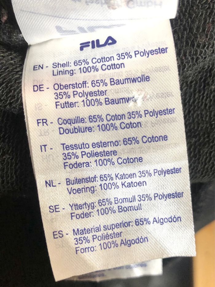 Sweat à capuche fila noir blanc rouge taille XL - photo numéro 6