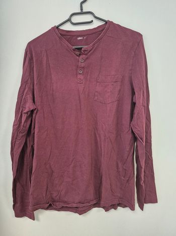 t-shirt manche longue taille L bordeaux