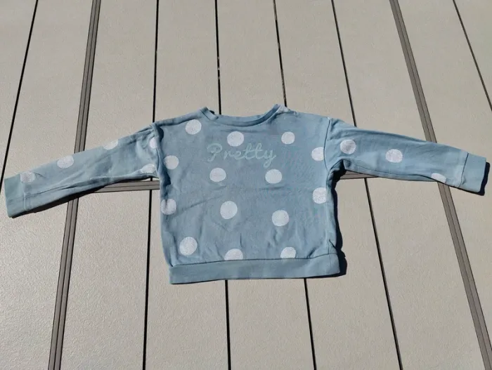 Sweat vert d'eau fille 5 ans - photo numéro 2