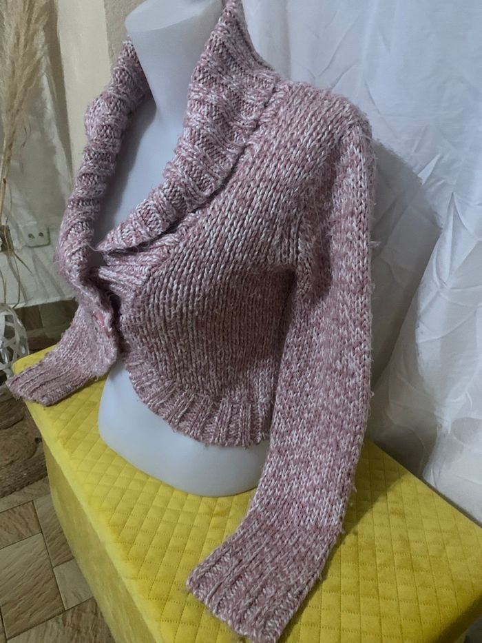 Veste courte épaisse Mim taille 36 rose grosse maille bon état